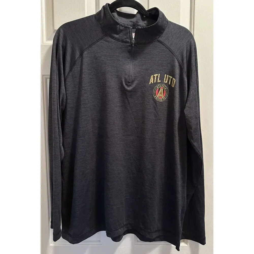 Atlanta United MLS black 1/4 zip performance shirt Adult‎ Men's XL